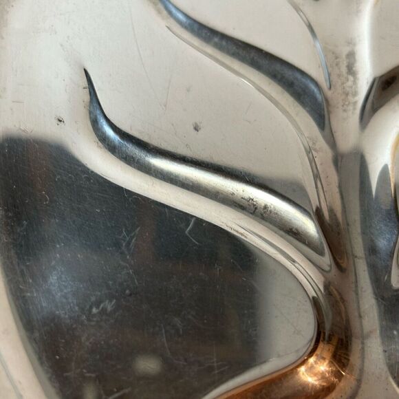 Vintage Large Footed Silver Meat Tray with Tree Well Has Some Wear - Picture 11 of 13